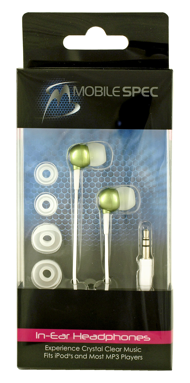 MobileSpec In-Ear Headphones - Green