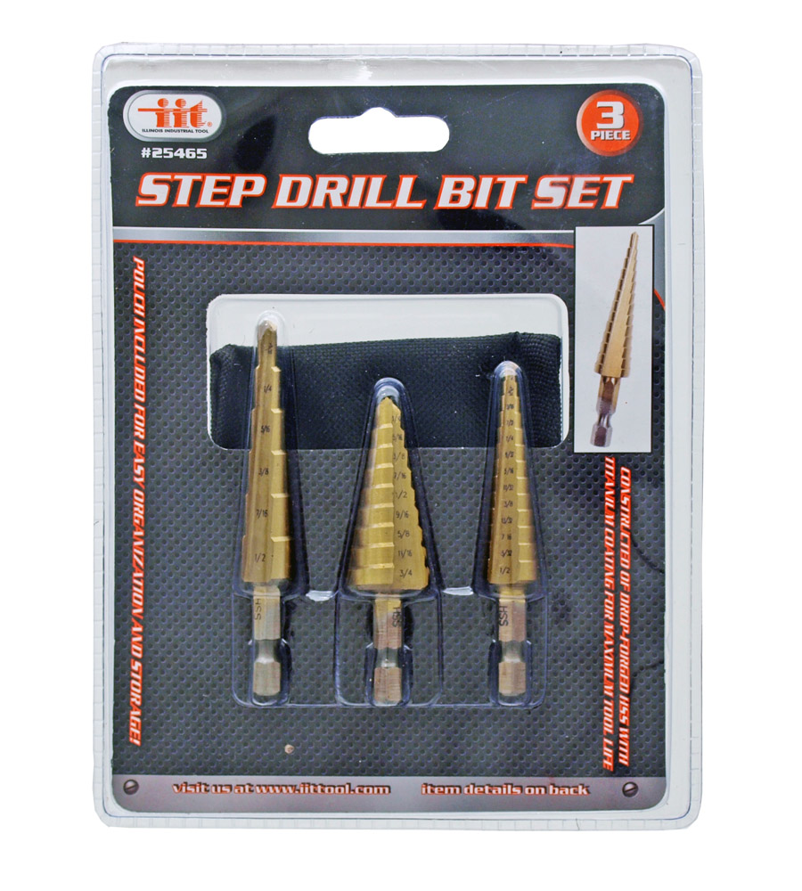 3-pc. Step Drill Bit Set