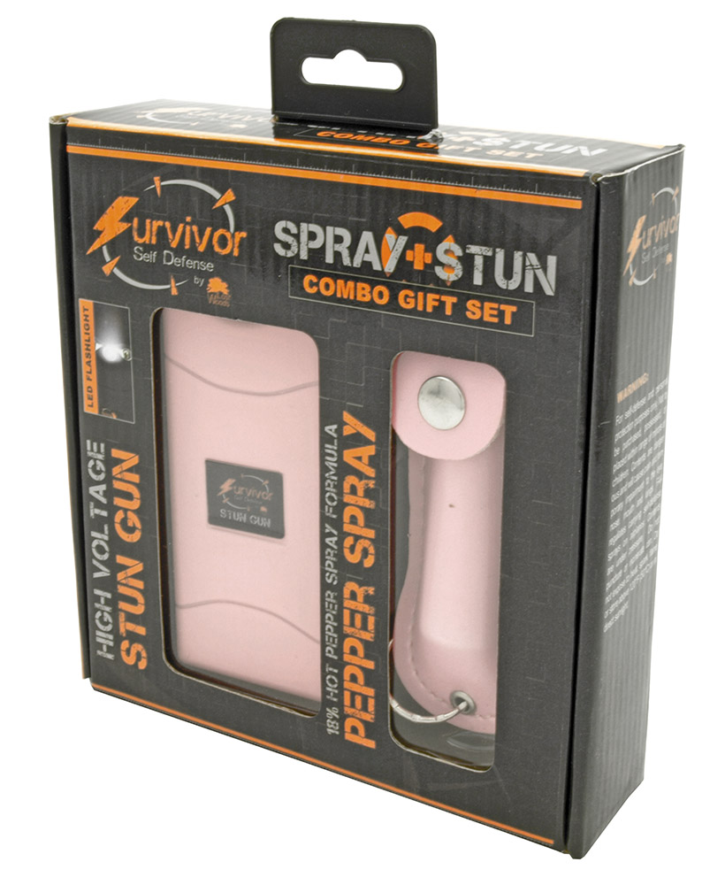 Survivor Stun Gun & Pepper Spray Combo Gift Set Pink