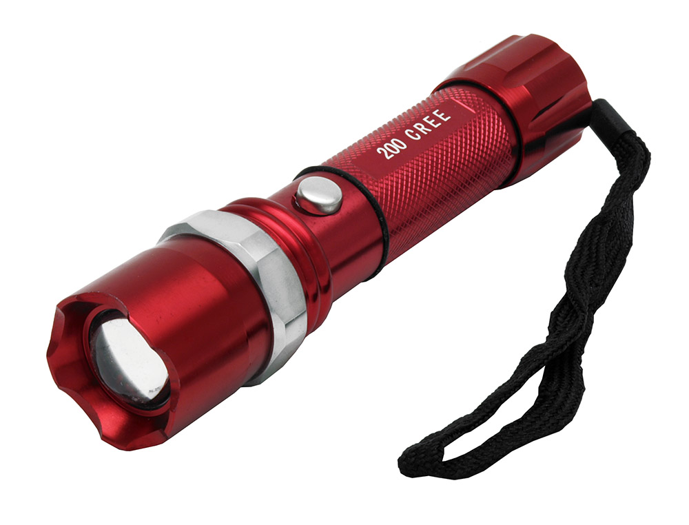 Full Metal LED Tactical Police Flashlight Red