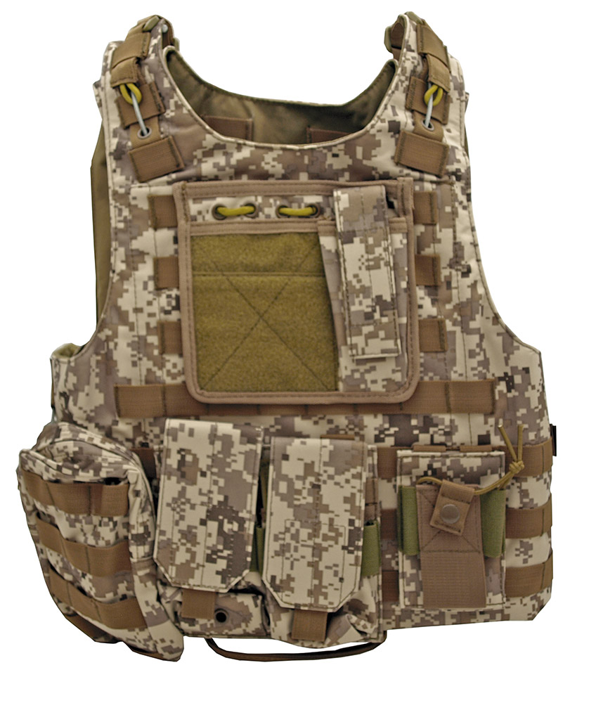 Molle Plate Tactical Vest With Pouches Desert Digital Camo