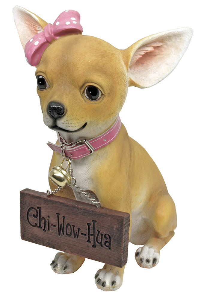 multi colored chihuahua statue
