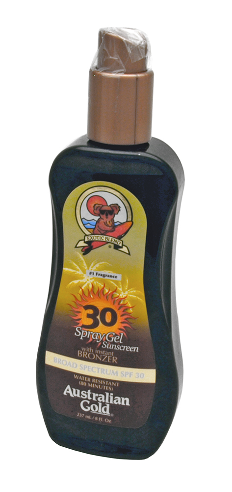 Australian Gold SPF 30 Spray Gel Sunscreen With Instant Bronzer