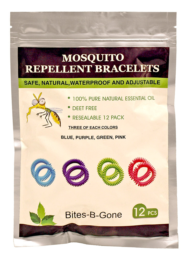 12 - pc. Mosquito Repellent BRACELETs Pack - Assorted Colors