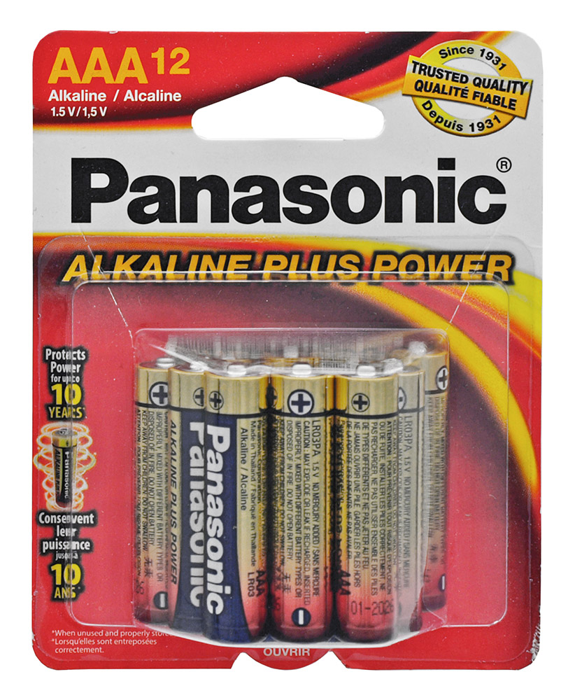 ''12-pc. Panasonic Alkaline ''''AAA'''' BATTERIES''