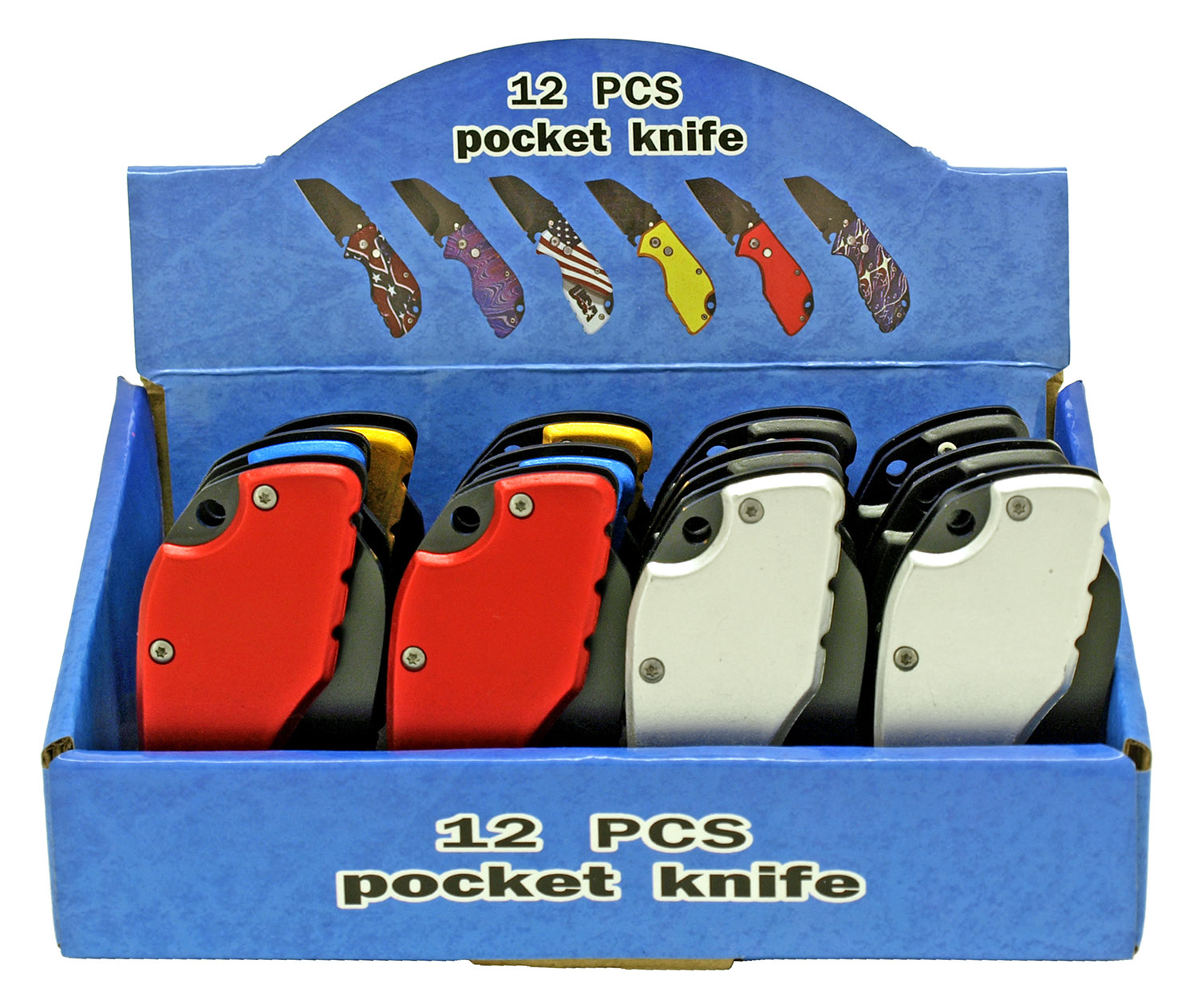12 - pc. Stainless Steel SWITCHBLADE Knife Display Set