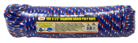 ''100' x 1/2'''' DIAMOND Braid Poly Rope''