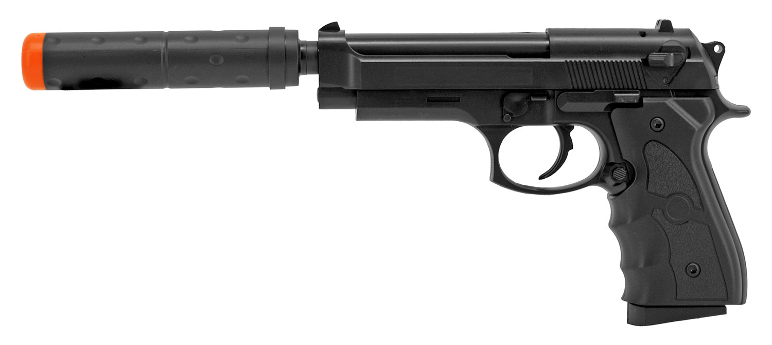 UKArms Airsoft Handgun with Silencer G52A Black
