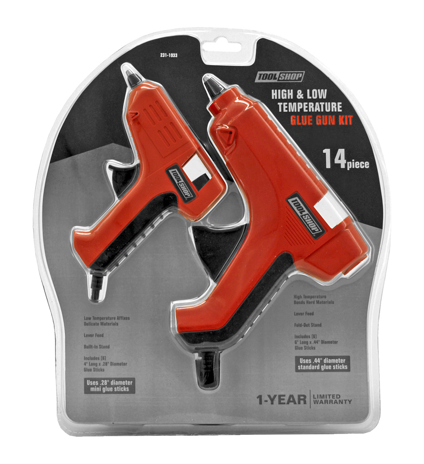 14 pc. High and Low Temperature Glue Gun Kit