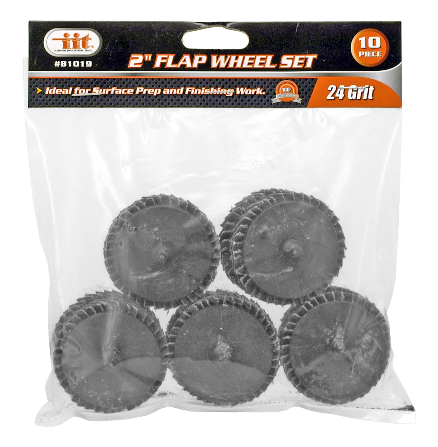 10 pc. 2" Flap Wheel Set 24 Grit