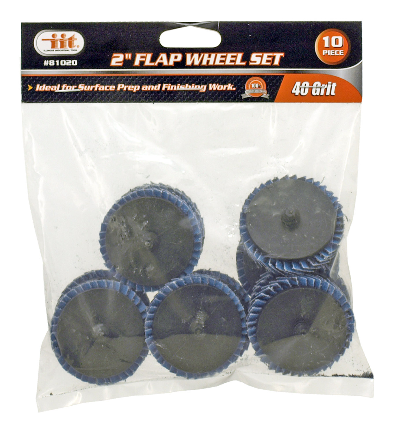 10 pc. 2" Flap Wheel Set 40 Grit