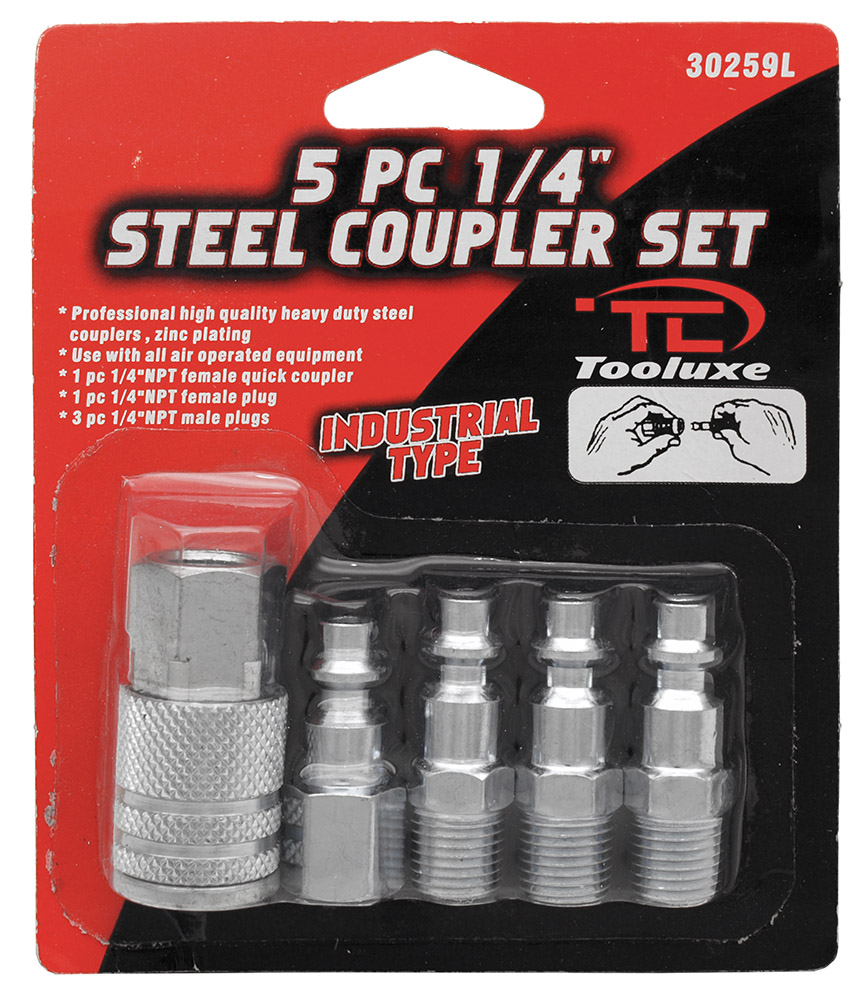 5pc. 1/4" Steel Air Coupler Set