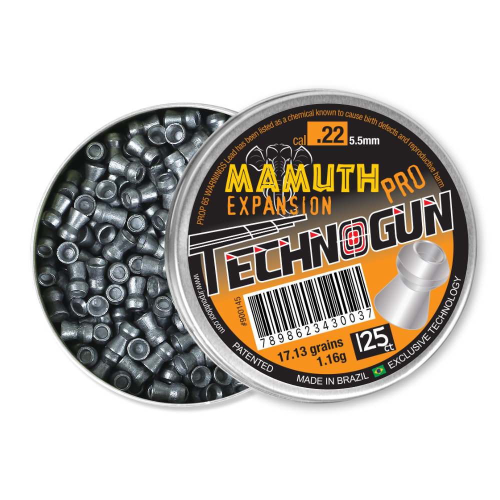 Technogun Mamuth .22 cal (5.5mm) Lead Alloy Pellet Airgun Ammo 125 ct.