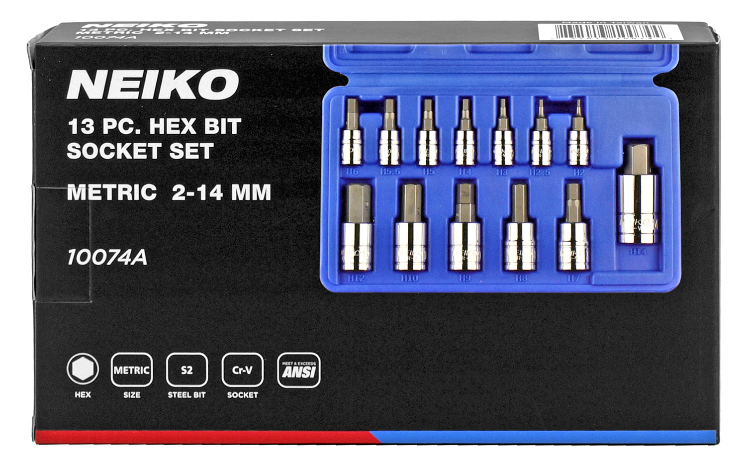 Neiko 13 pc. Hex Bit Socket Set