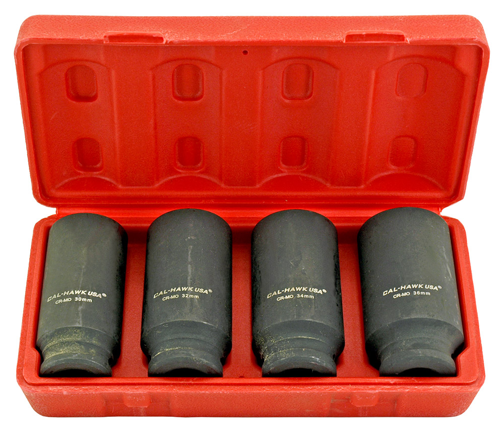4 pc. 1/2 DR. Deep Spindle Axle Nut Socket Set