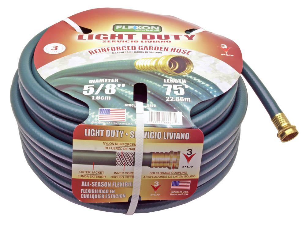 5/8" x 75' Flexon Light Duty Garden Water Hose