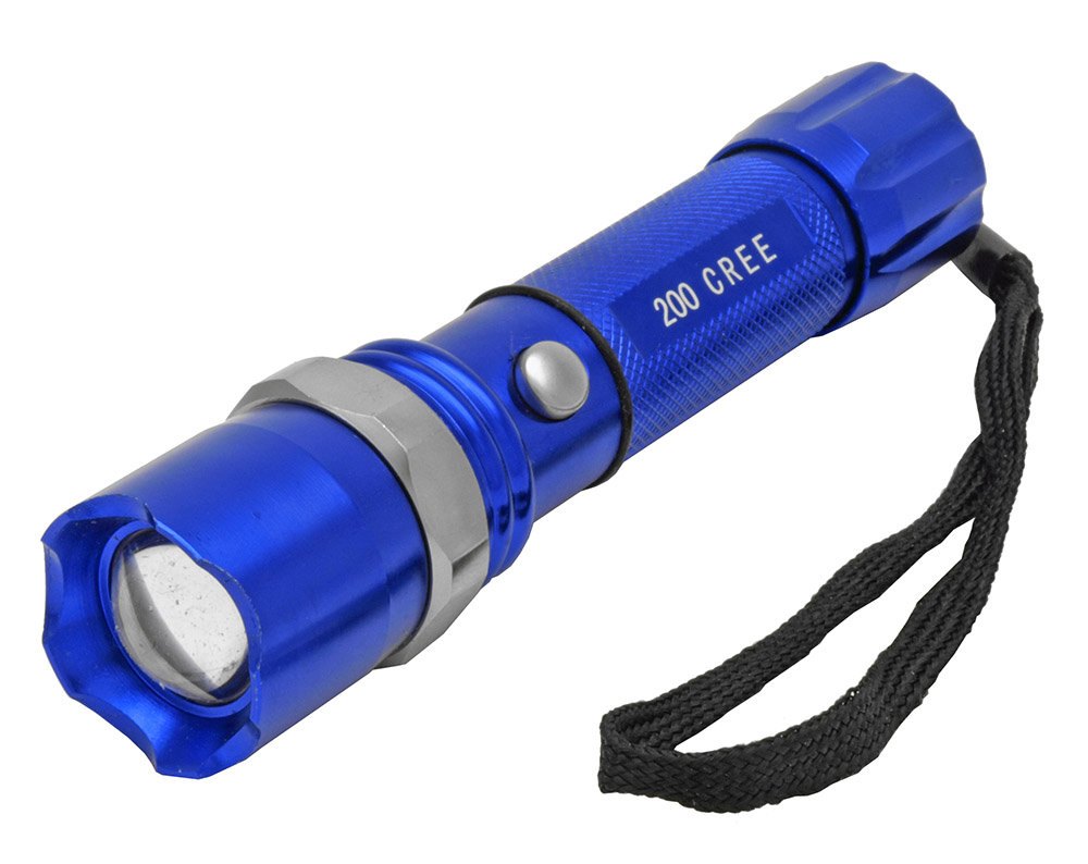 Full Metal LED Tactical Police Flashlight Blue
