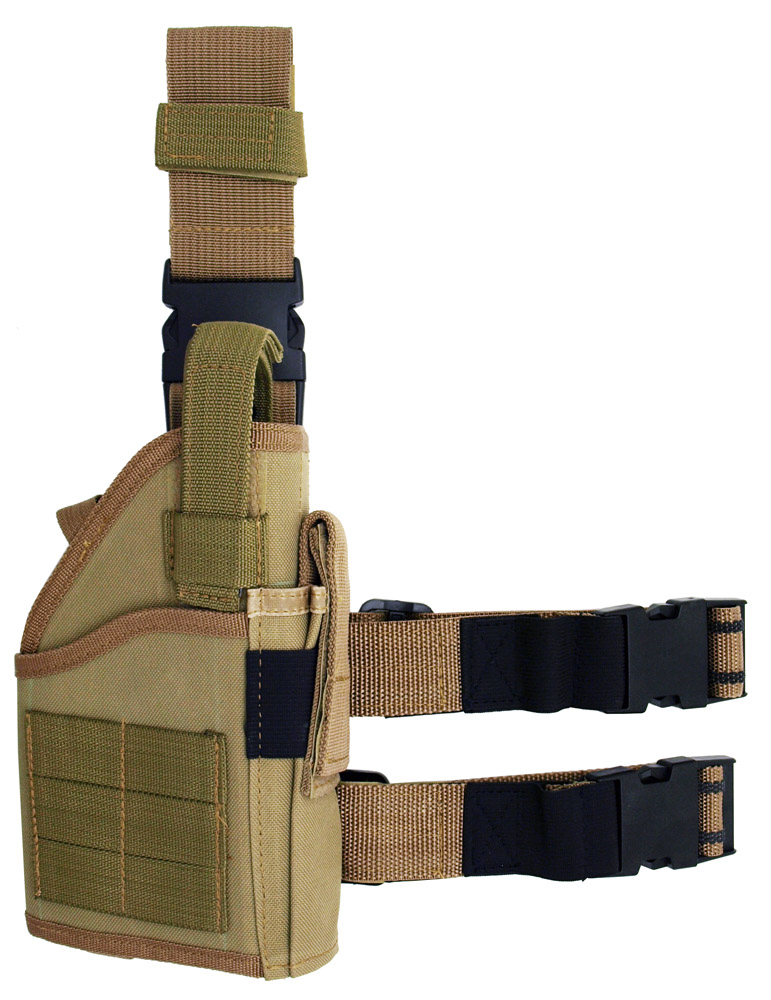Right Handed Tactical Leg Holster w/  Straps Tan