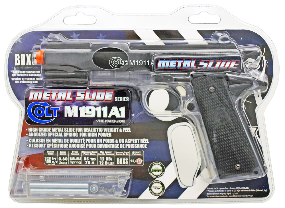Colt M1911A1 Spring Airsoft Hand Gun Clear