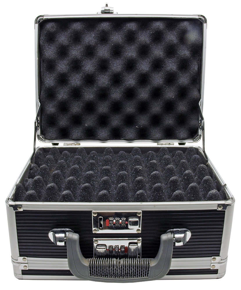Ribbed Aluminum Double Gun Case w/ Combination Locks Black