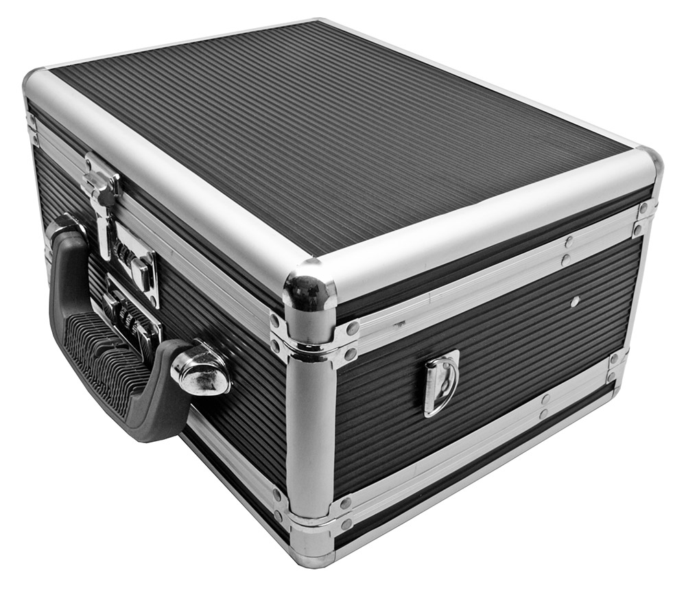 Ribbed Aluminum Double Gun Case w/ Combination Locks Black