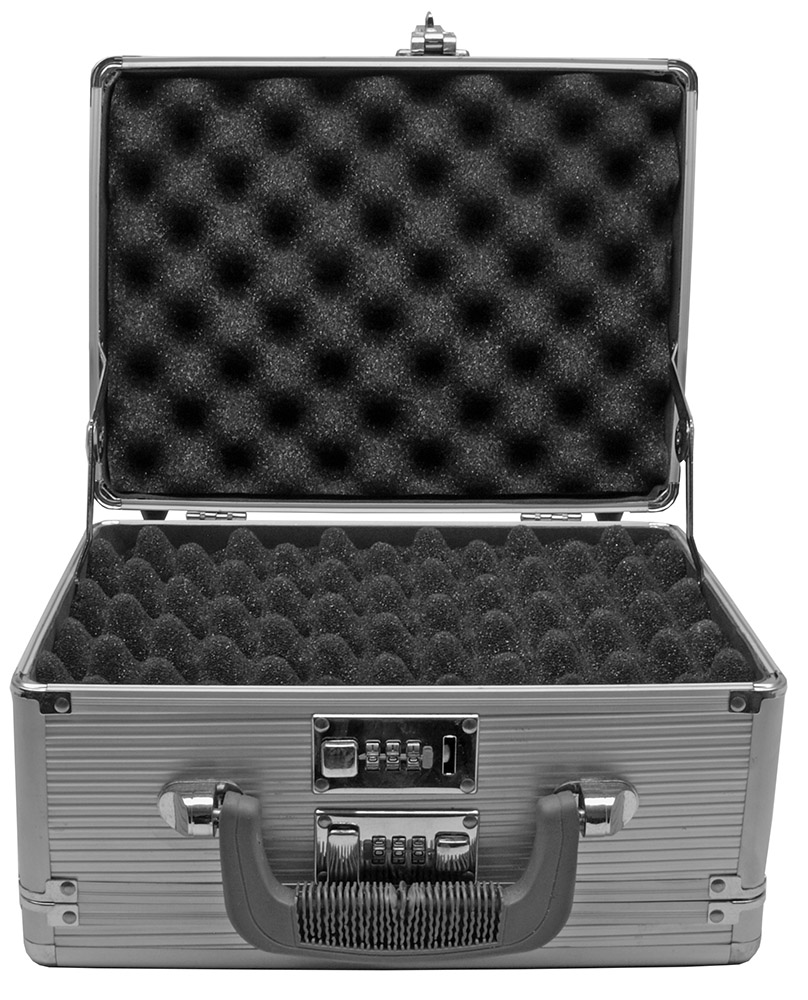 Ribbed Aluminum Double Gun Case w/ Combination Locks Silver