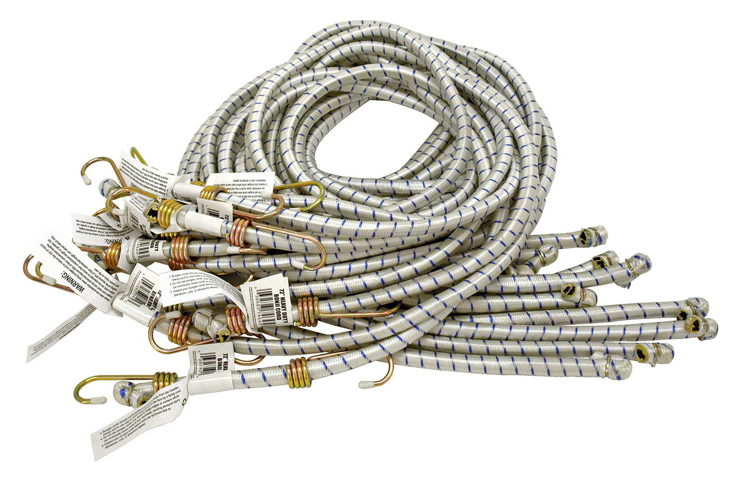 12 pc. 72" Heavy Duty Bungee Cord Pack