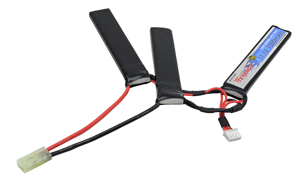 11.1V 1000mAh LiPo Airsoft Crane Stock Battery Pack