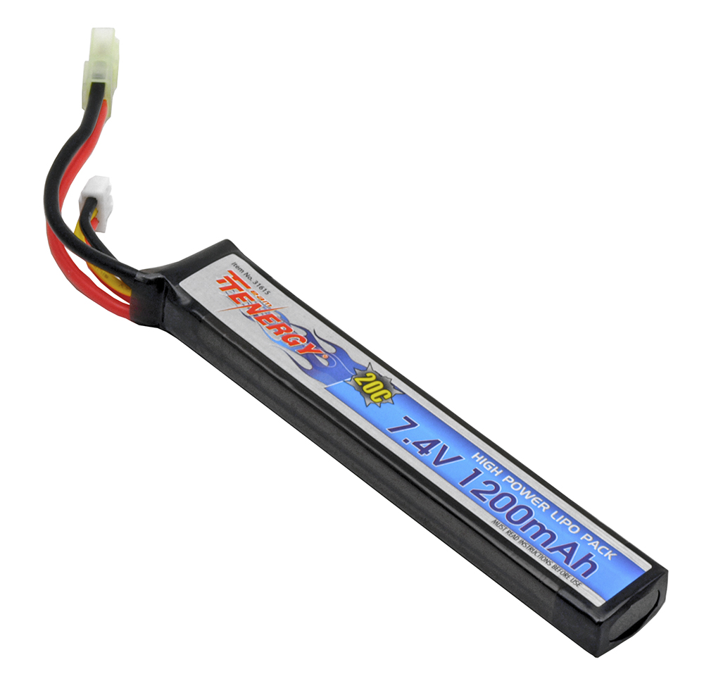 7.4V 1200mAh 20C LIPO Short Stick Airsoft Battery Pack