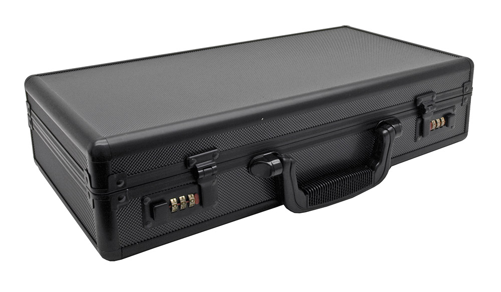 Ribbed Aluminum Gun Case w/ Combination Locks Black