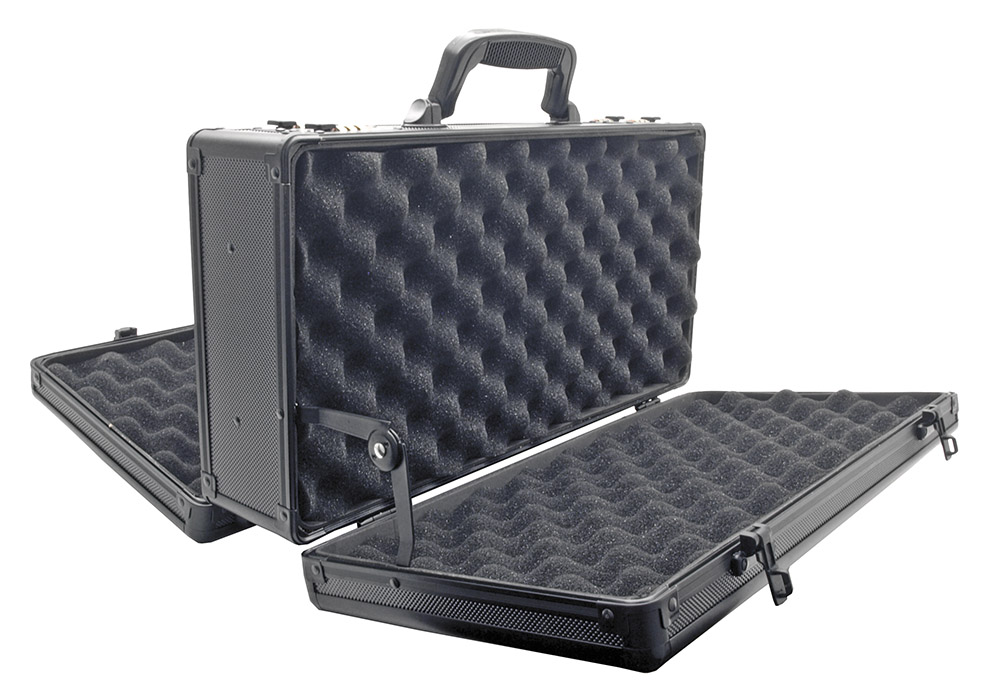 Ribbed Aluminum Double Gun Case w/ Combination Locks Black