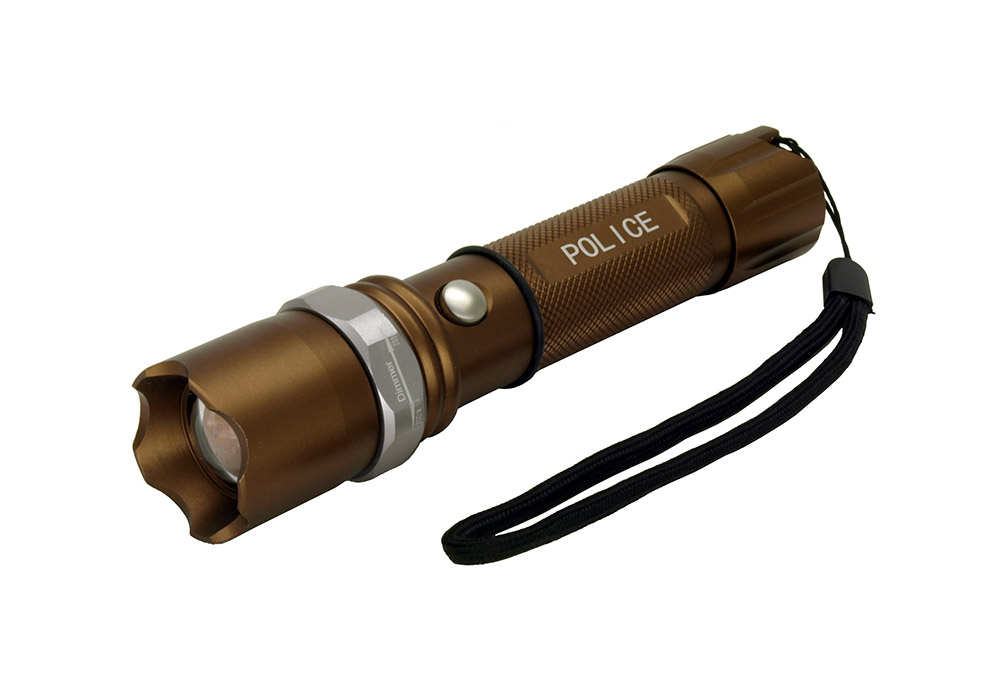 Full Metal LED Tactical Police Flashlight Copper