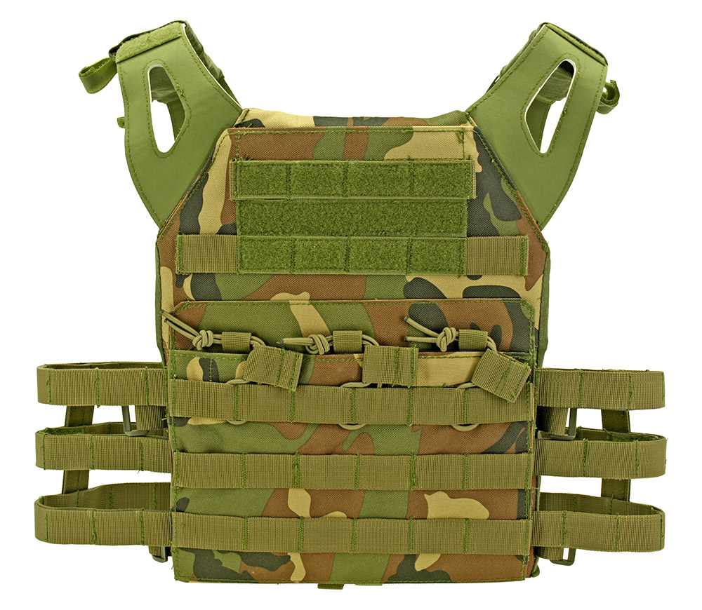 Junior Padded Tactical Vest Green Woodland Camo