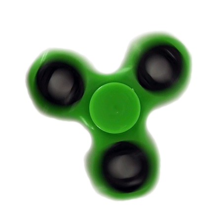a green fidget spinner