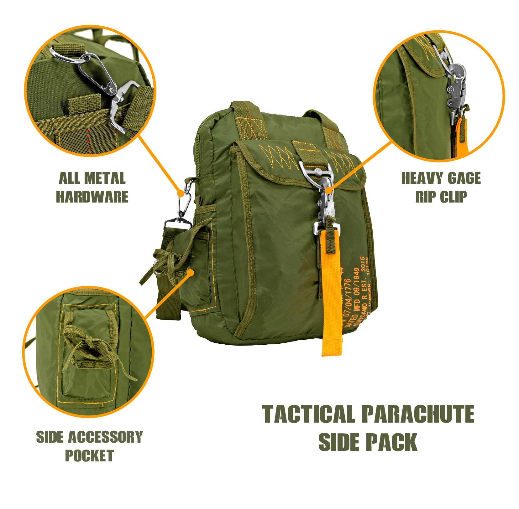 Tactical Parachute Side Pack - Olive Green