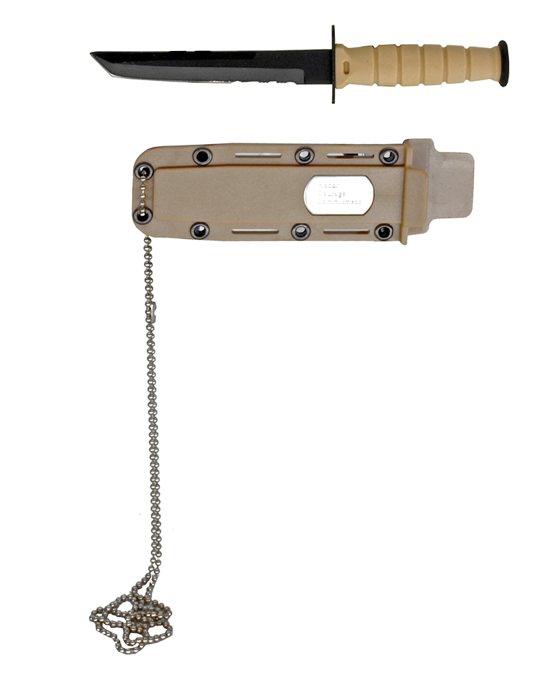 6" Necklace Tactical Knife Tan