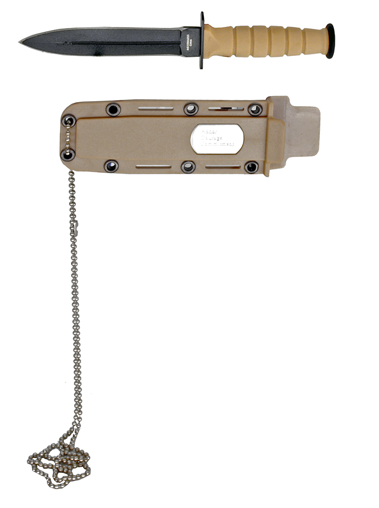 6" Necklace Tactical Knife Tan