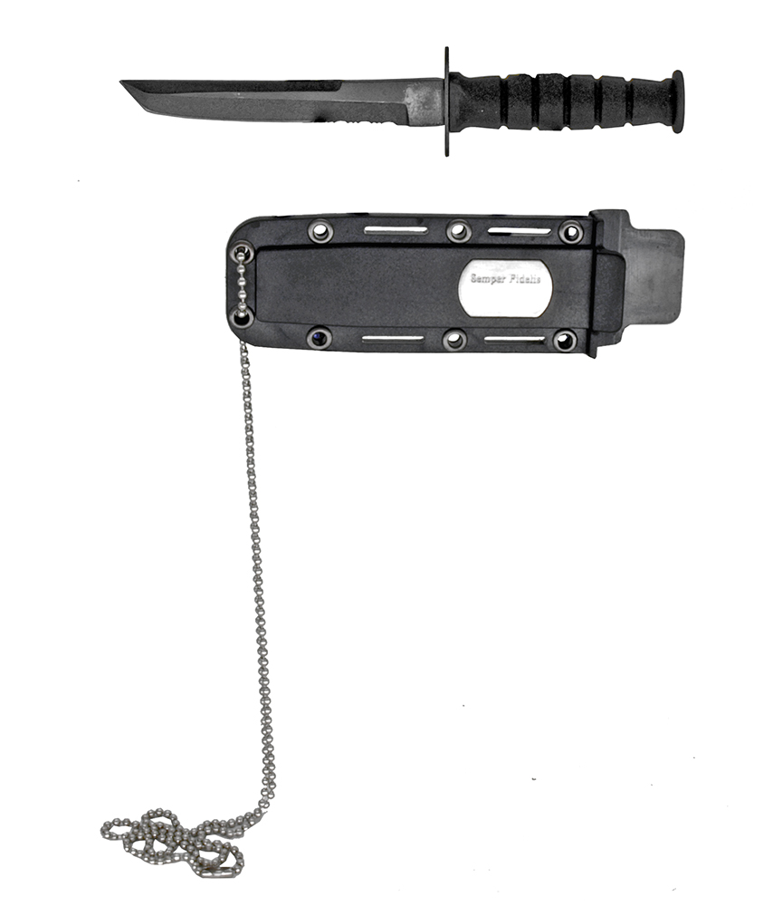 6" Necklace Tactical Knife Black