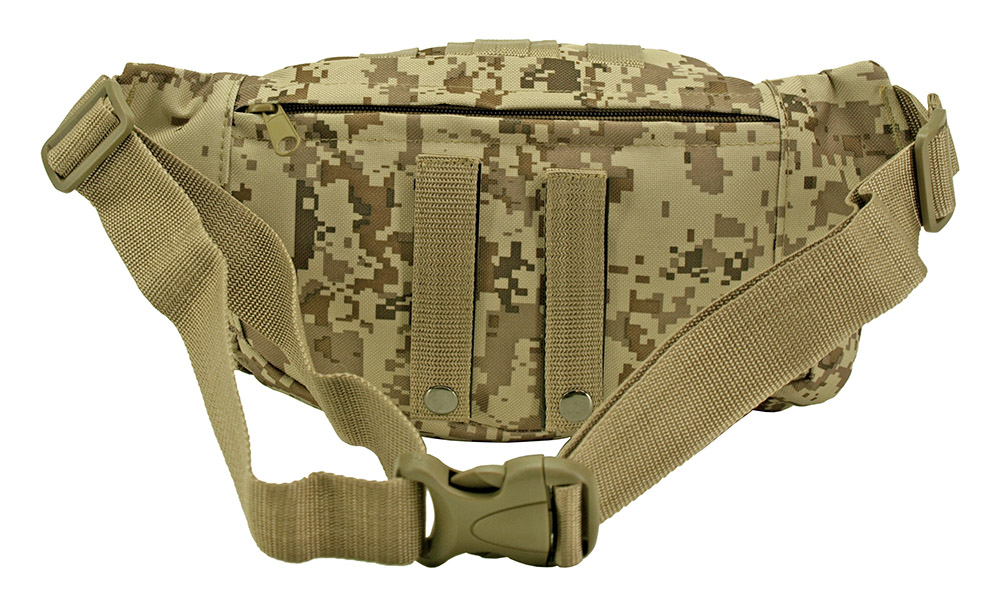 East West USA Tactical Fanny Pack - Digital Camouflage, MOLLE System, Adjustable Waist Belt