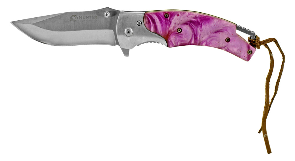 4.5" Spring Assisted Hunting Knife Pink