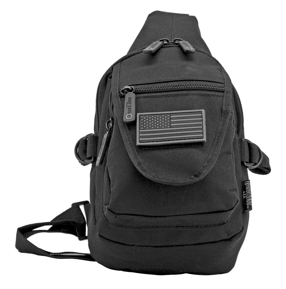 leather sling bag black