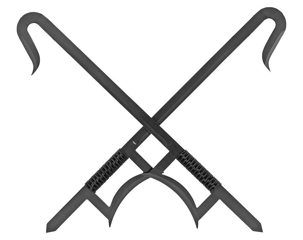 33.25" 2pc Chinese Hook Sword Black