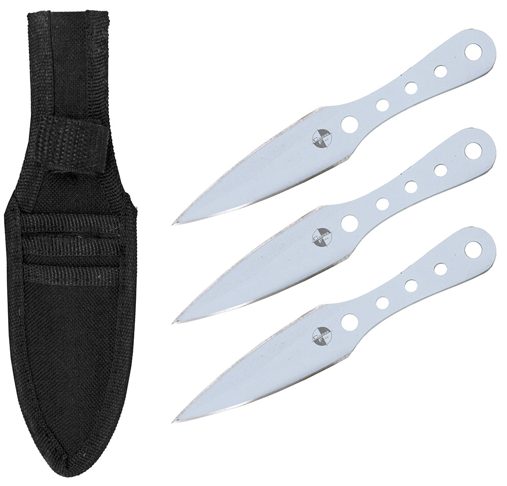 3pc. Tactical Throwing Knife Set White
