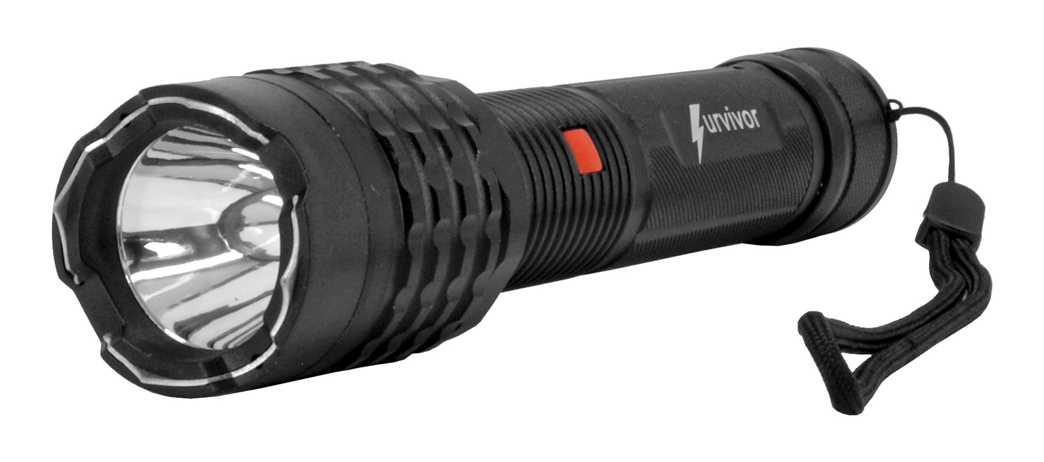 Survivor Multi-Function Self Defense Flashlight Stun Gun - Black