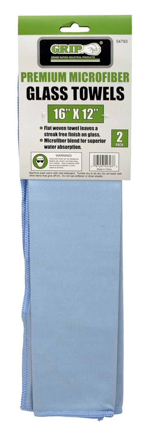 2 pk. Premium Microfiber Glass Towels Grip