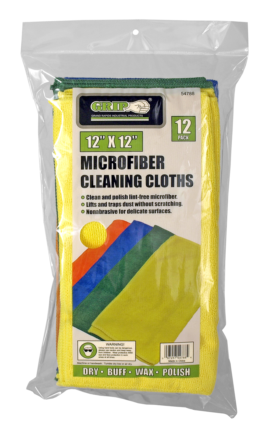 12 pk. Microfiber Cleaning Cloths Grip