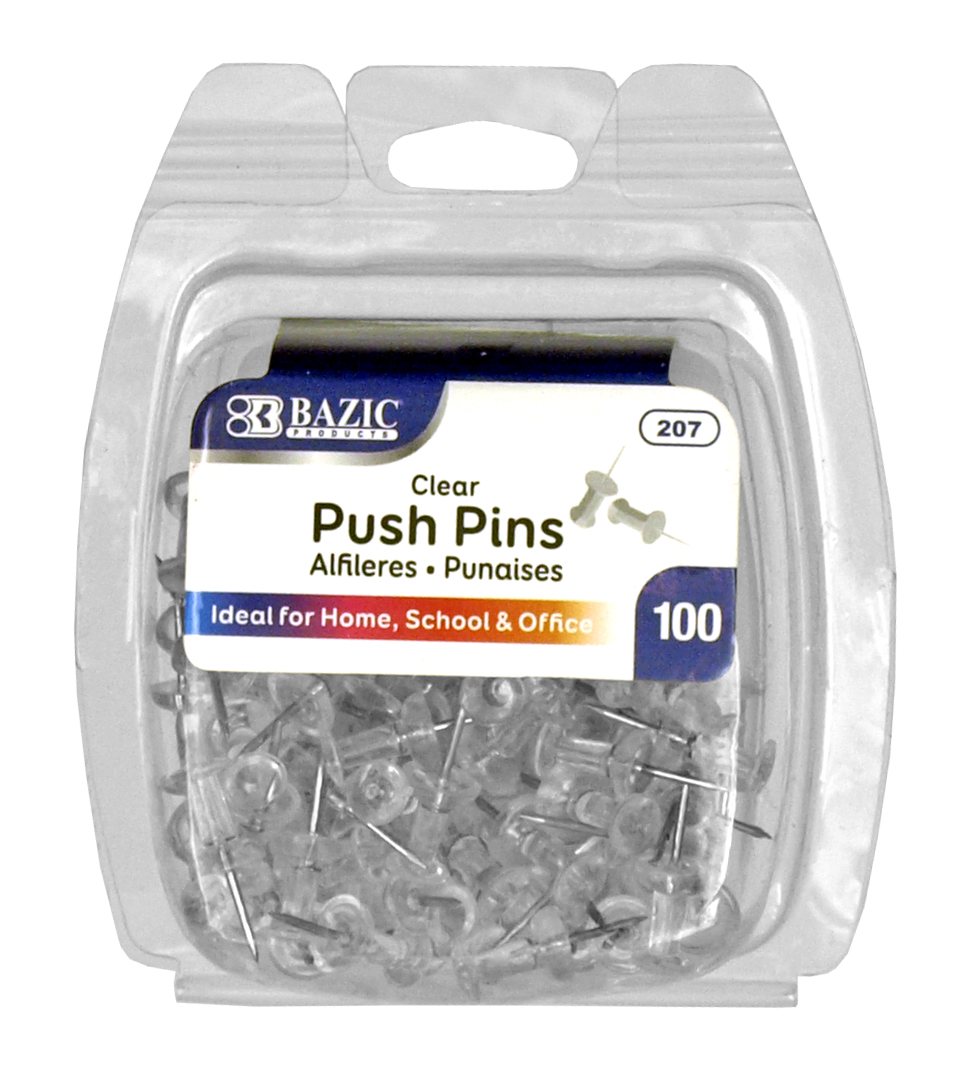 100 ct. Clear Thumbtack Push Pins