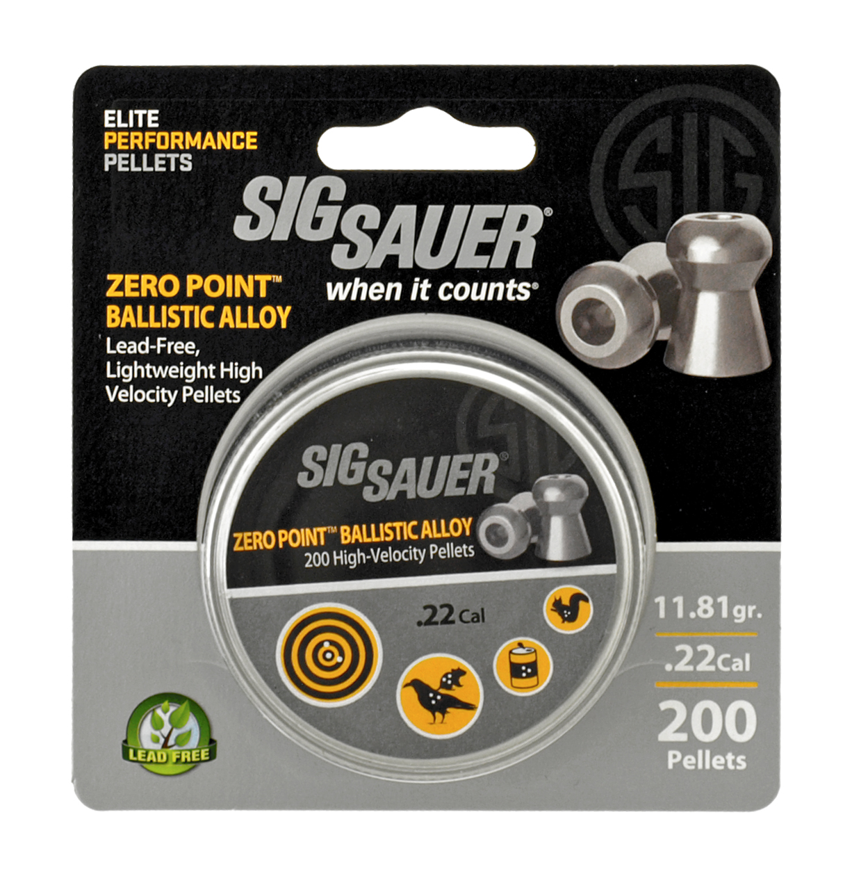 200 ct. Zero Point Ballistic Alloy .22 Cal. Pellets SIG SAUER