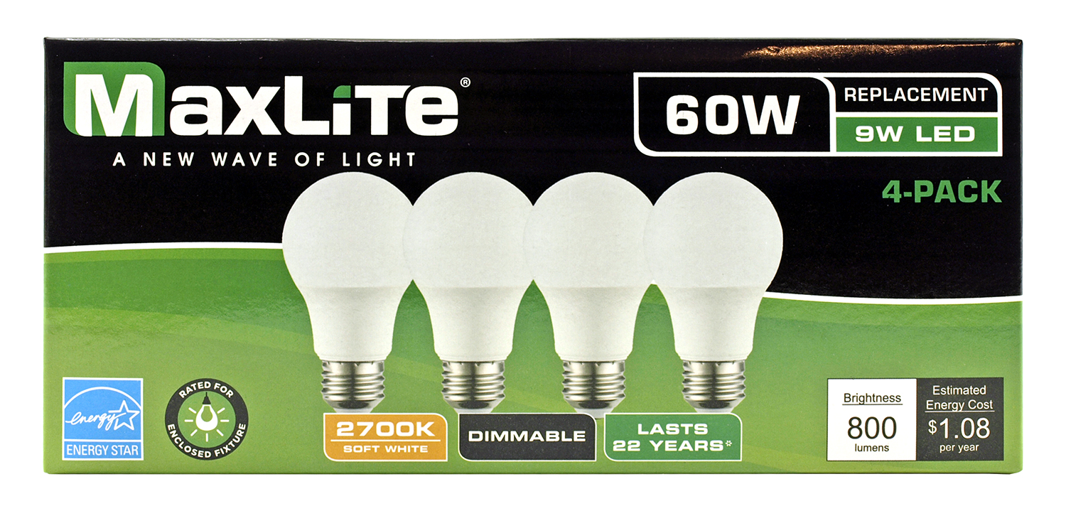 A19 LED Light Bulb 800 Lumens 2700K MaxLite