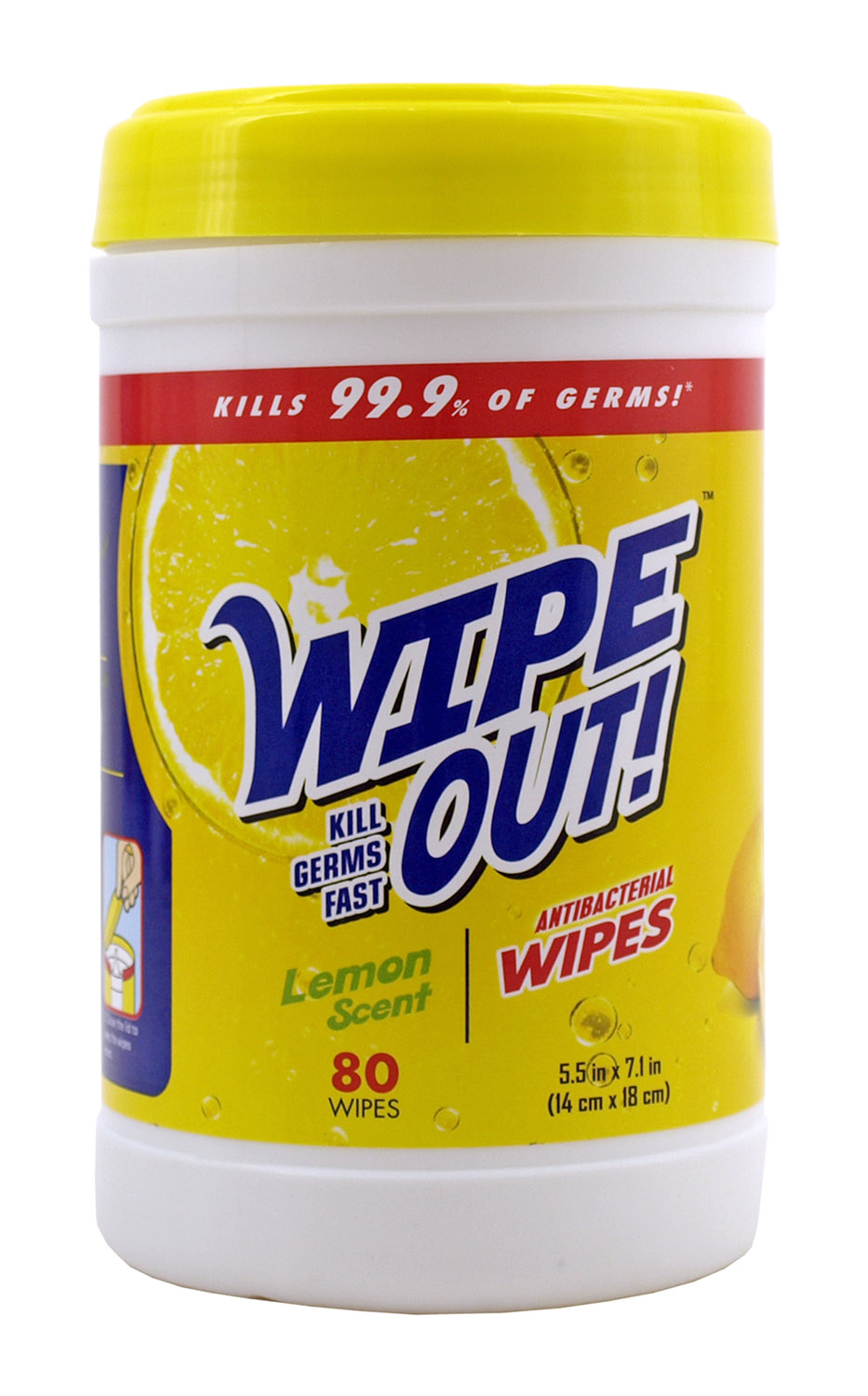 80 ct. Wipe Out! AntiBacterial Lemon Scent Disinfectant Wipes